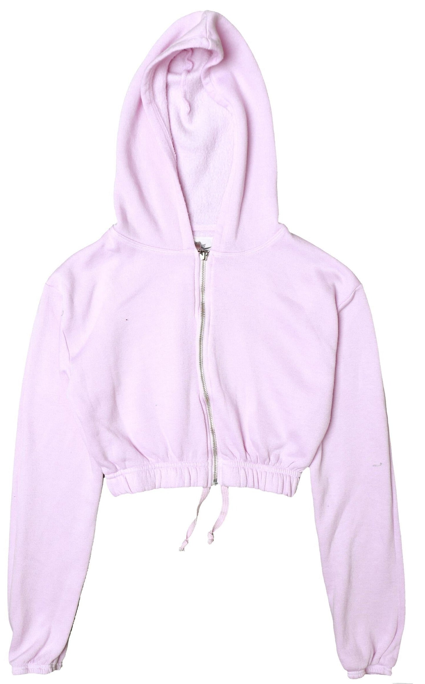 Heather Cropped Elastic-Cuffed Hooded Jacket