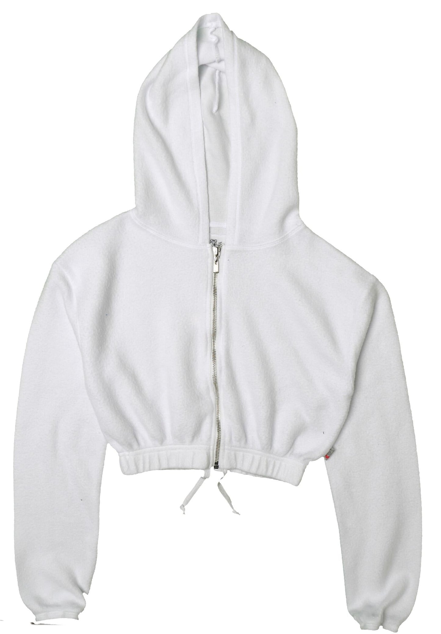 Cropped Elastic-Cuffed Hooded Jacket (Reversed-Fabric)