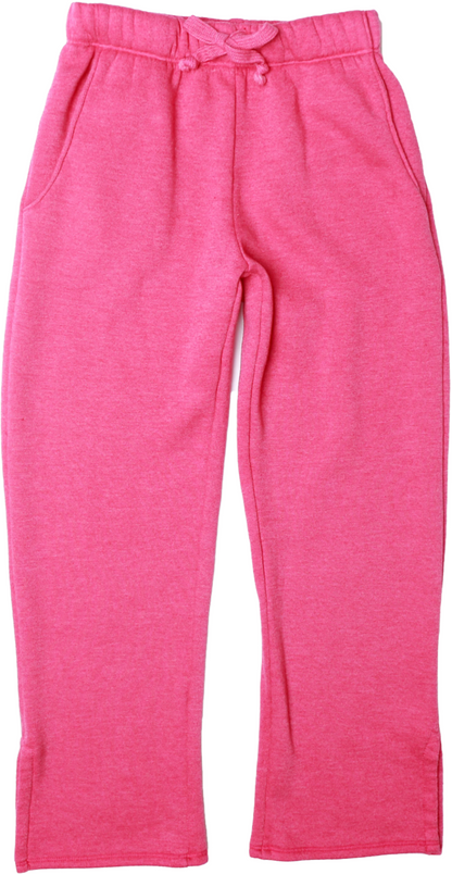 Heather Straight-Legged Pants with Side Slits