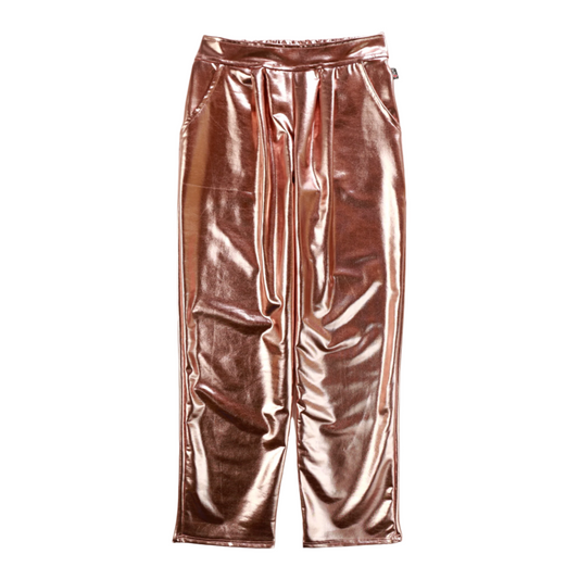 Metallic Pleated Front Pants