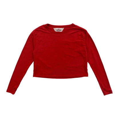 Long-Sleeved Boxy Tee with Thumbholes
