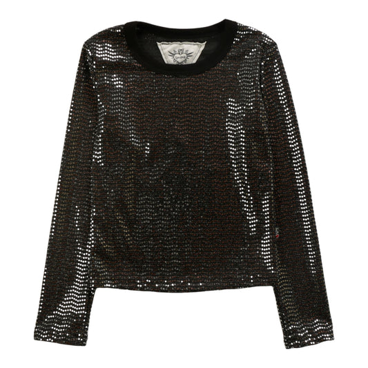 Signature Long-Sleeved Shirt (Silver Sequins)