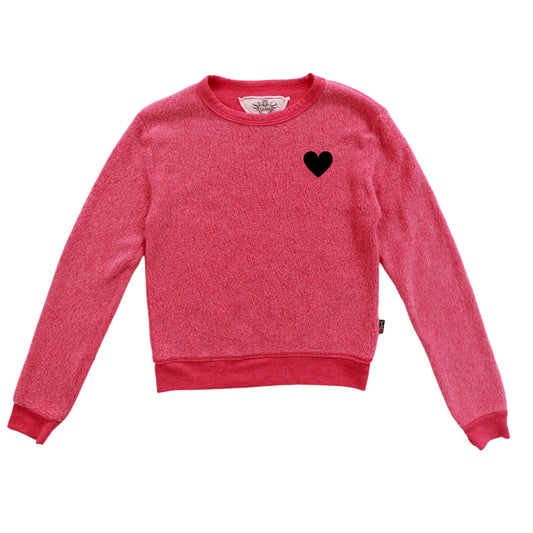 Classic Crewneck (Reversed-Fabric Mini Black Heart Print)