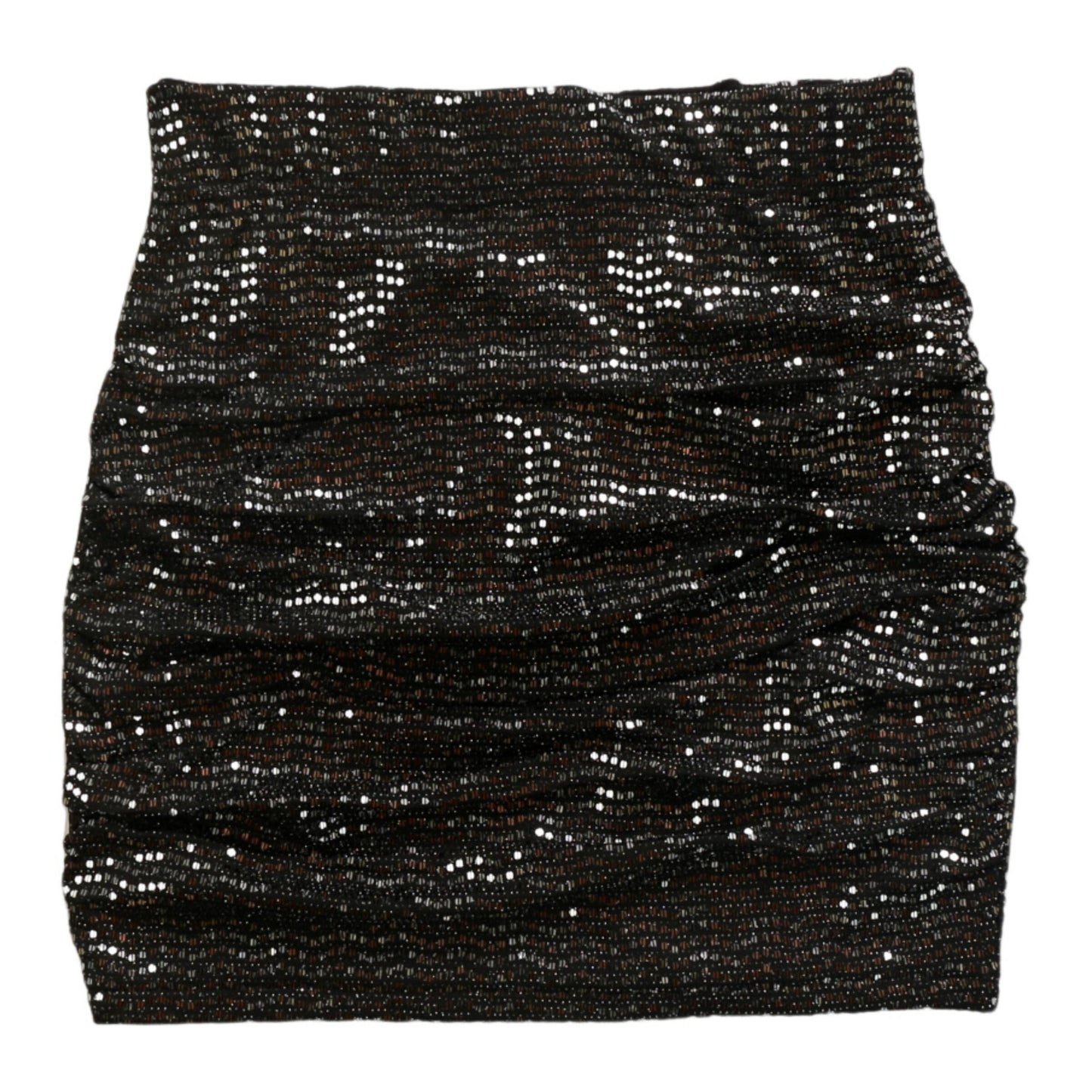 Gather-Front Skirt (Silver Sequins)