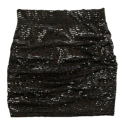 Gather-Front Skirt (Silver Sequins)