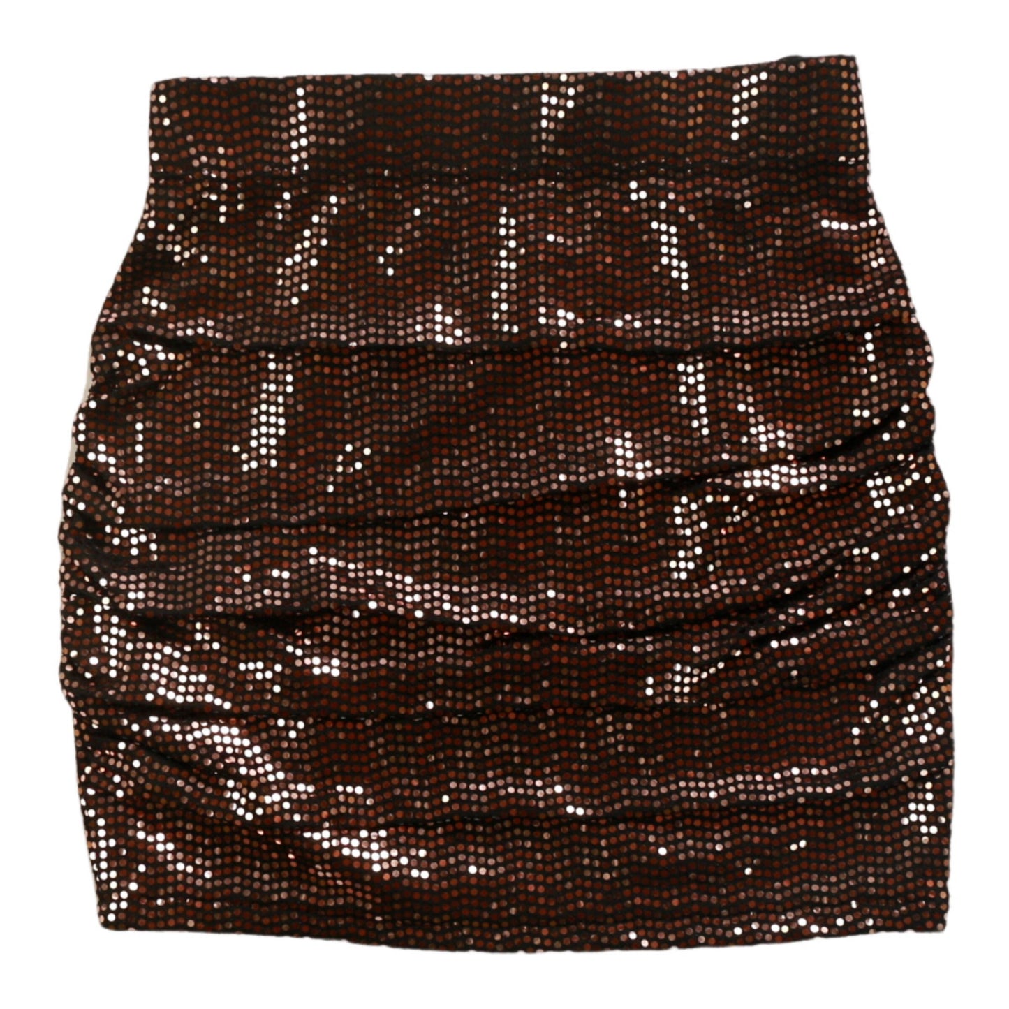 Gather-Front Skirt (Rose-Gold Sequins)