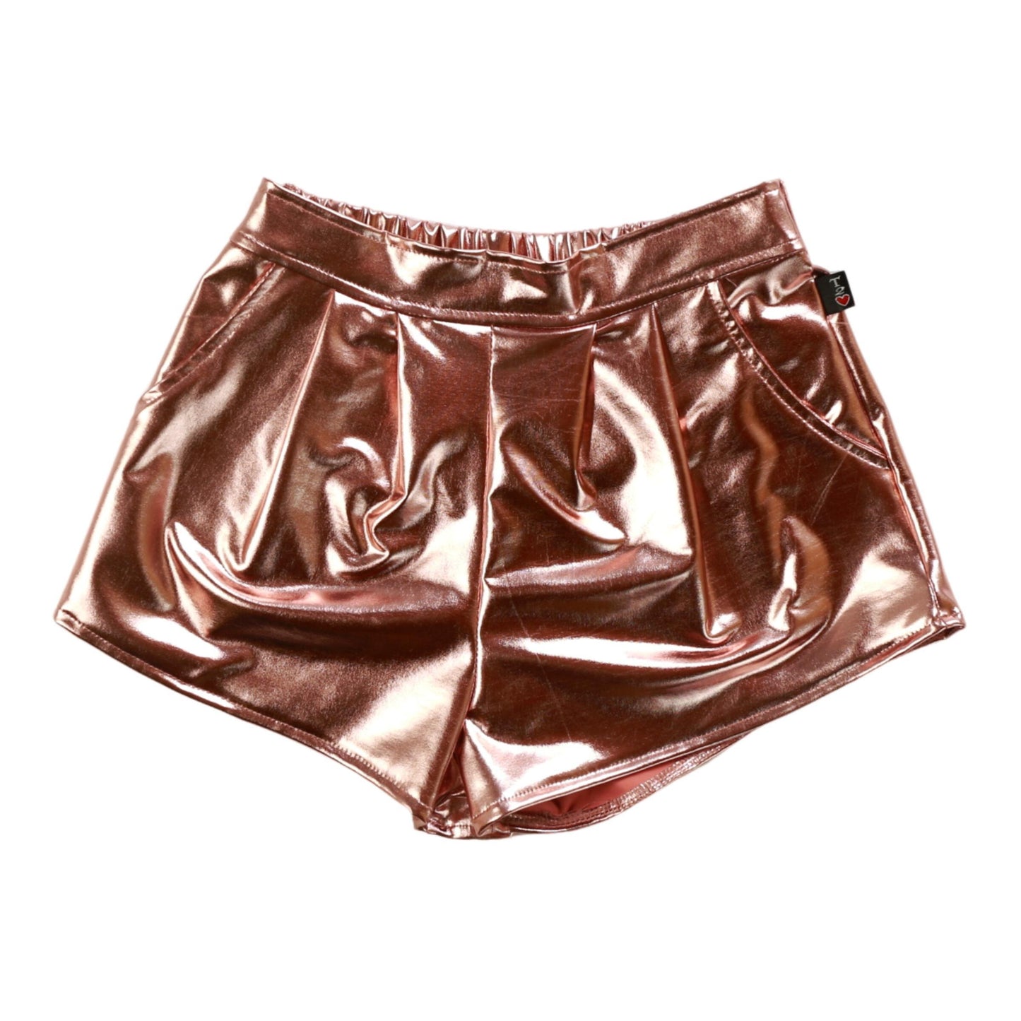 Metallic Pleated Front Shorts