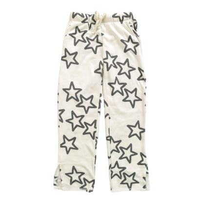 Straight-Legged Pants with Side Slits (Hollow Stars Pattern)