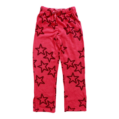 Straight-Legged Pants with Side Slits (Hollow Stars Pattern)