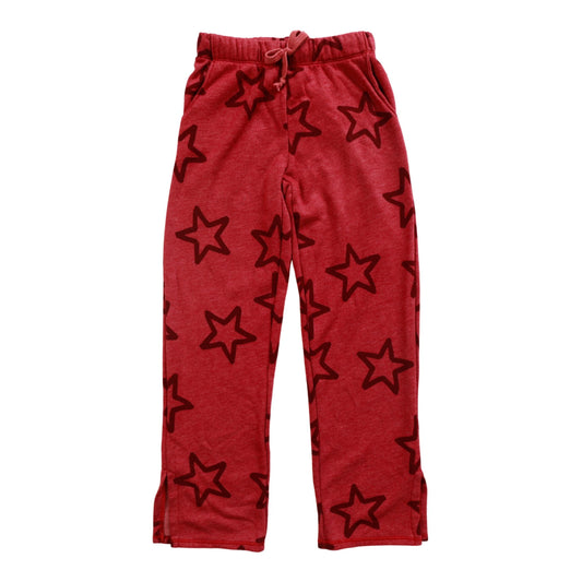 Straight-Legged Pants with Side Slits (Hollow Stars Pattern)