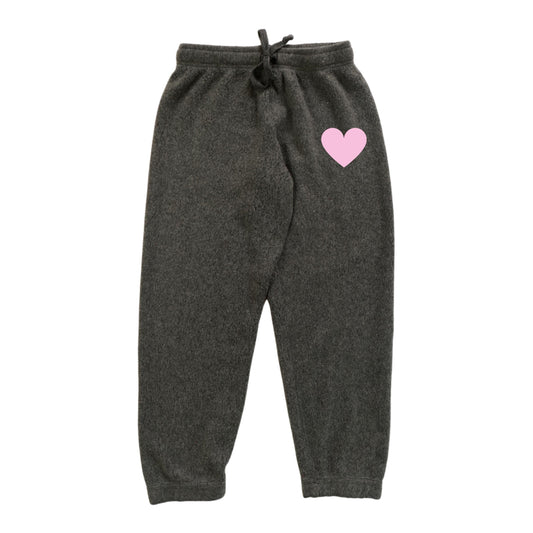 Athletic Pants (Reversed-Fabric Mini Pink Heart Print)