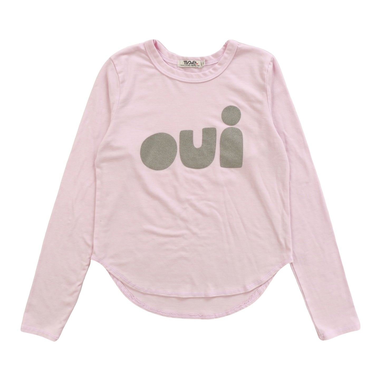 Heather Signature Round-Bottom Long-Sleeved Shirt ("oui")