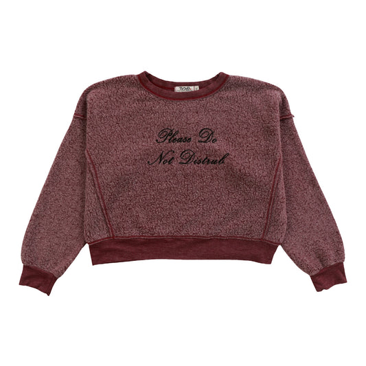 Dolman Sweater Top (Reversed-Fabric "Please Do Not Disturb")