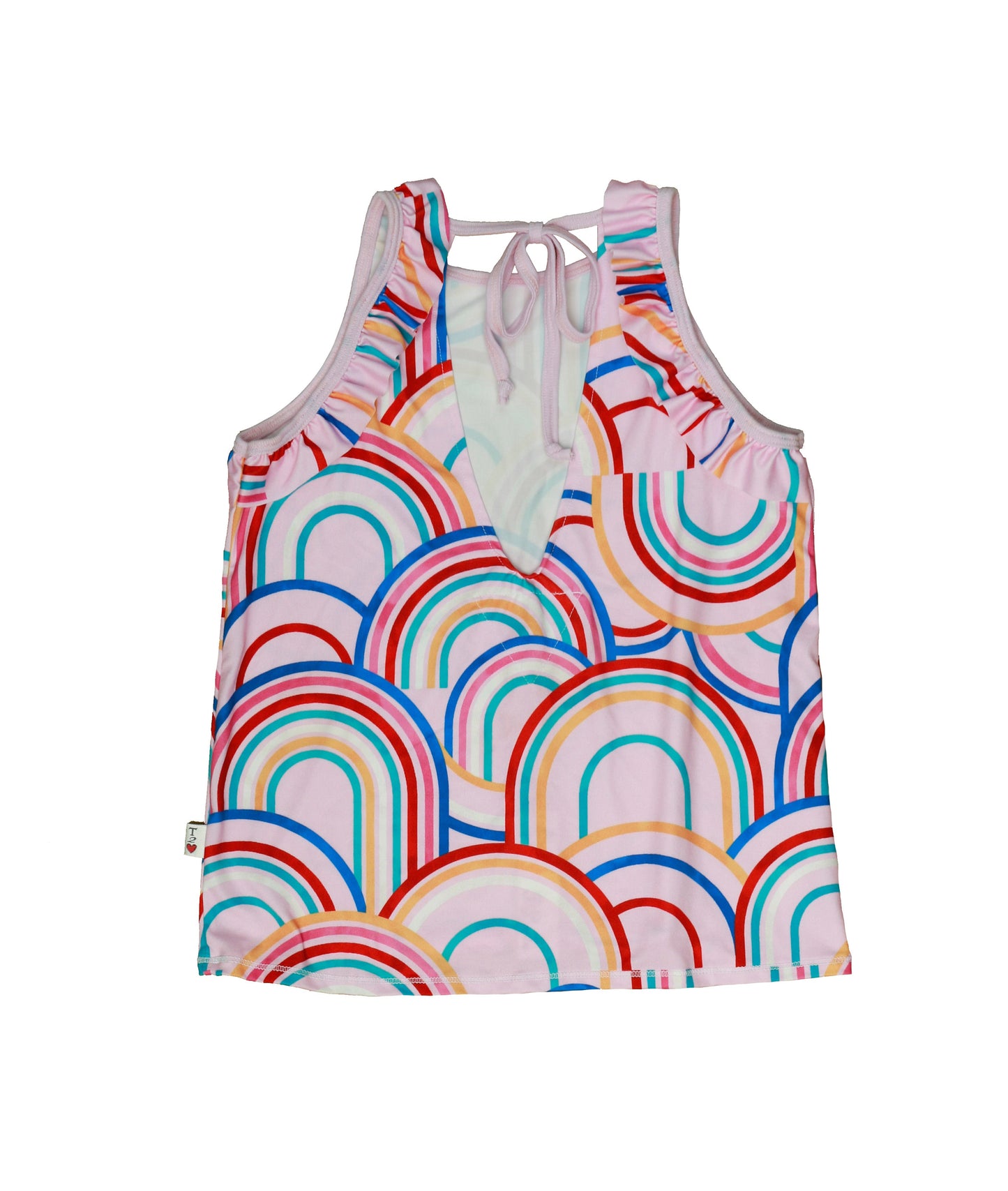 Ruffle Tank (Multi-Rainbow Pattern)