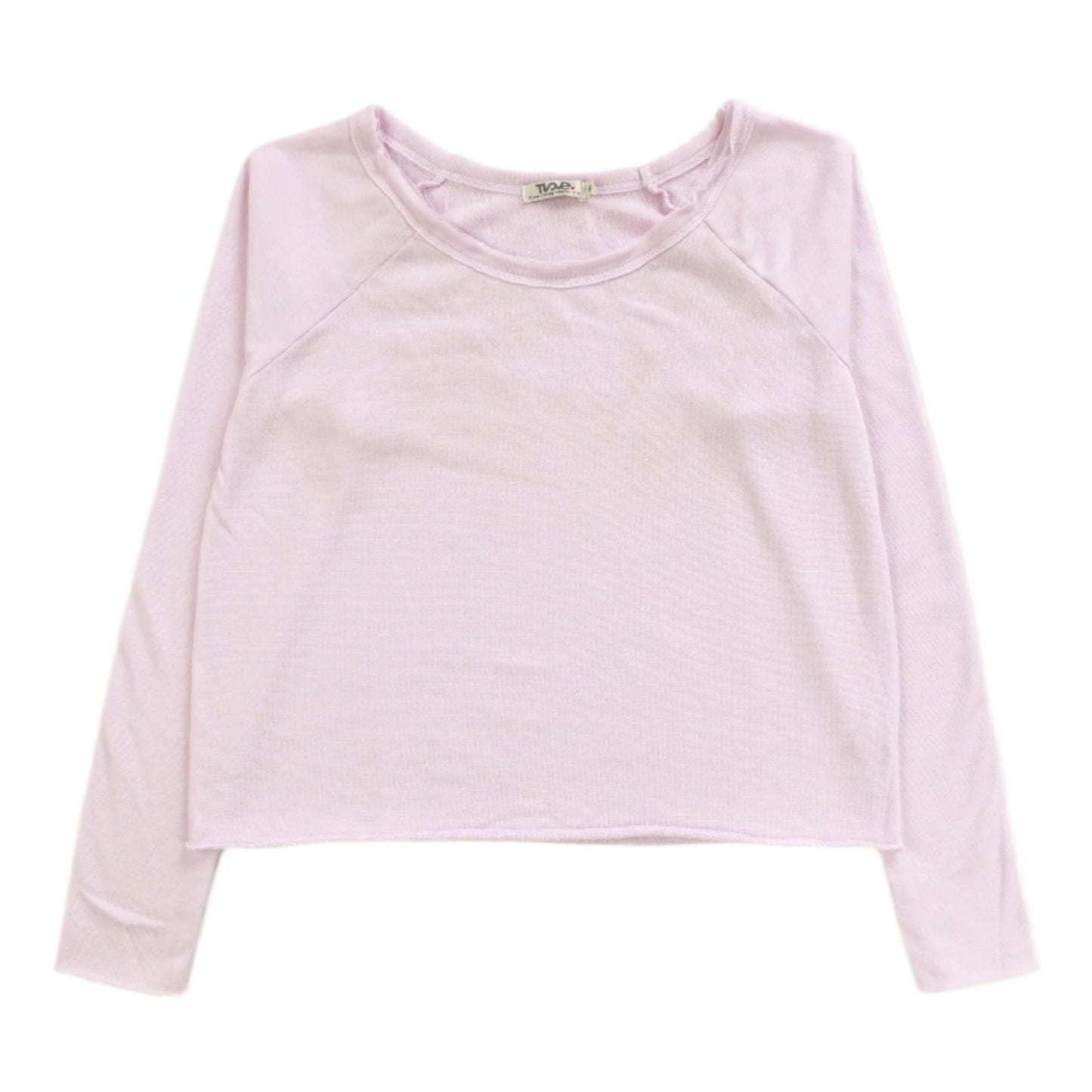 women's pink loose-fitting raglan fleece fabric long-sleeve shirt