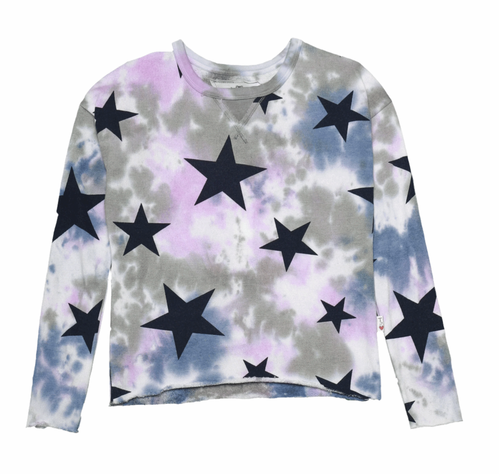 ●T-LOVE T2Love Women's Raw-Edge Crew Top with Keyhole Insert
