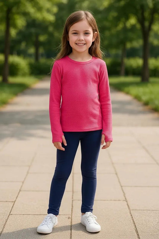 Classic Long-Sleeved Thermal Shirt with Thumbholes