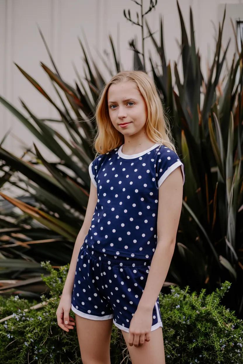 Relaxed Top (White Polka Dots)