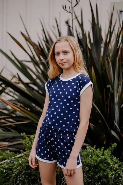 Relaxed Top (White Polka Dots)