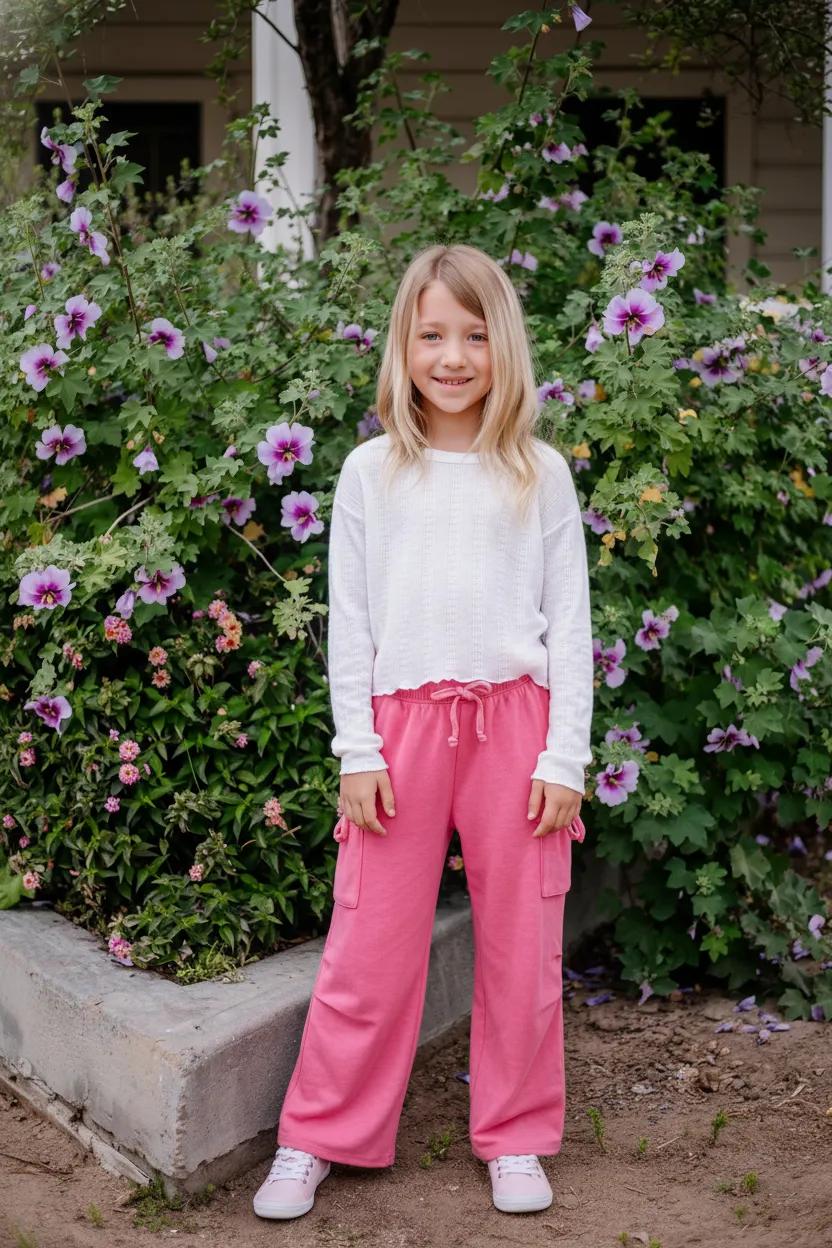 Heather Pleated Cargo Pants