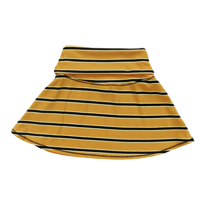 Heather Foldover Skirt (Black Stripes)