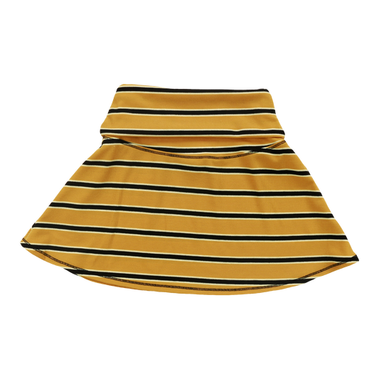 Heather Foldover Skirt (Black Stripes)