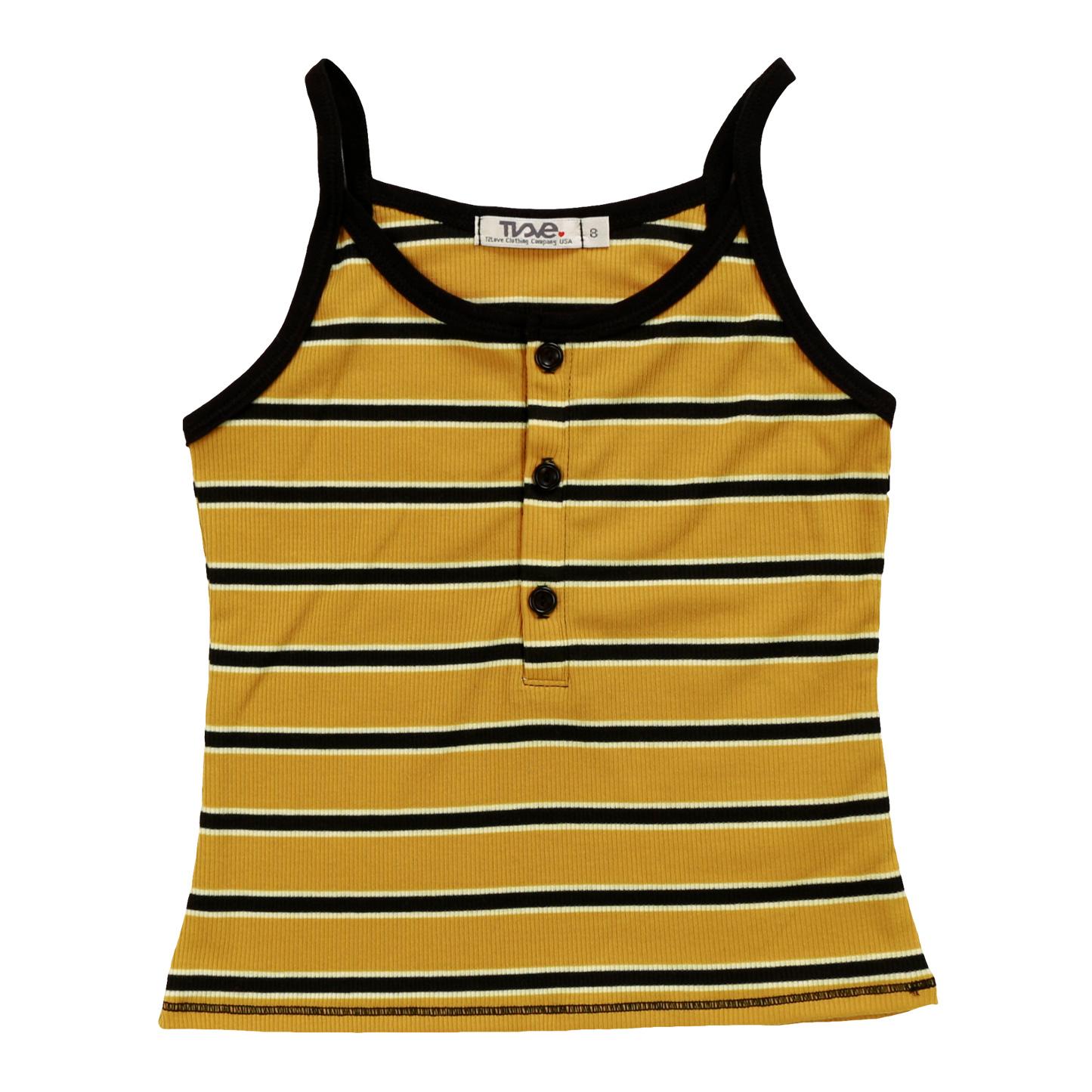 Button-Front Cami (Black Stripes)