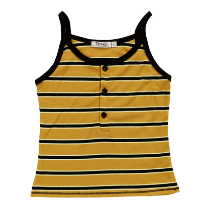 Button-Front Cami (Black Stripes)