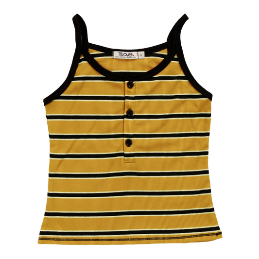 Button-Front Cami (Black Stripes)