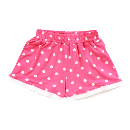 Easy Cuffed Shorts (White Polka Dots)