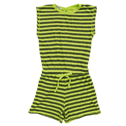 Sleeveless Romper (Charcoal Stripes)