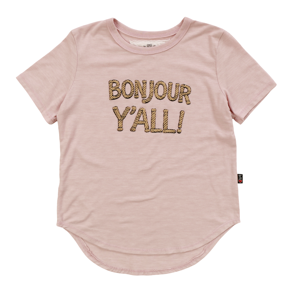 Round-Bottom Tee ("BONJOUR Y'ALL!")