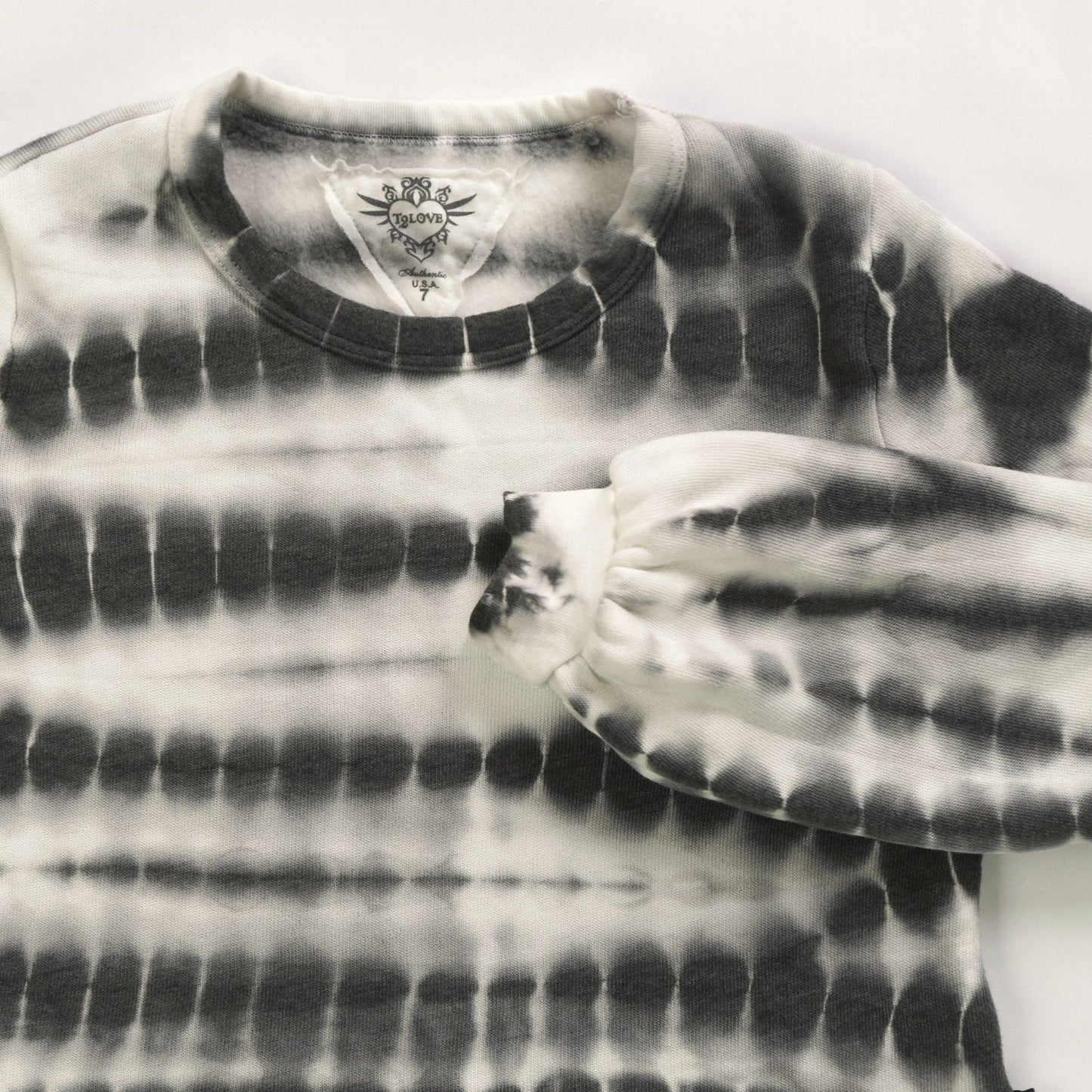 Puffy Long-Sleeve Crewneck Shirt (Bamboo Tie-Dye)