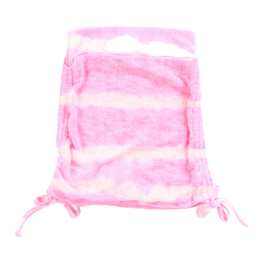 Gathered-Side Tie Skirt (Pink Tie-Dye)