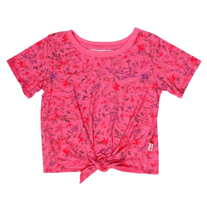 Tie-Front Tee (Floral Pattern)