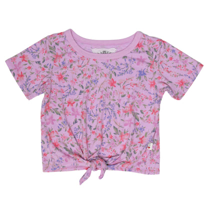 Tie-Front Tee (Floral Pattern)