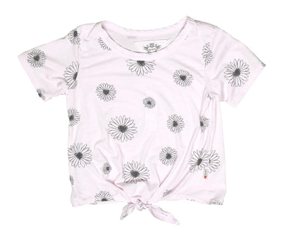Tie-Front Tee (Daisy Pattern)