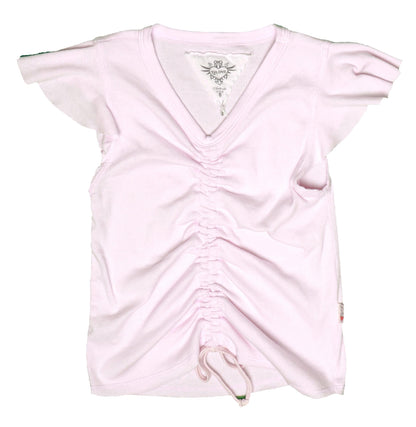 Ruffle Short-Sleeve Gather-Front Top
