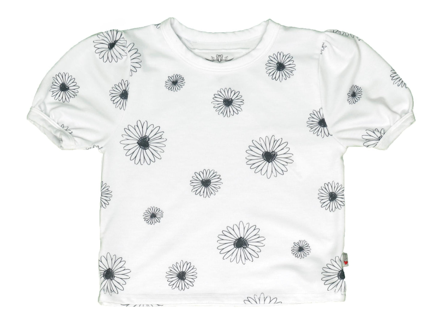 Puff-Sleeve Tee (Daisy Pattern)