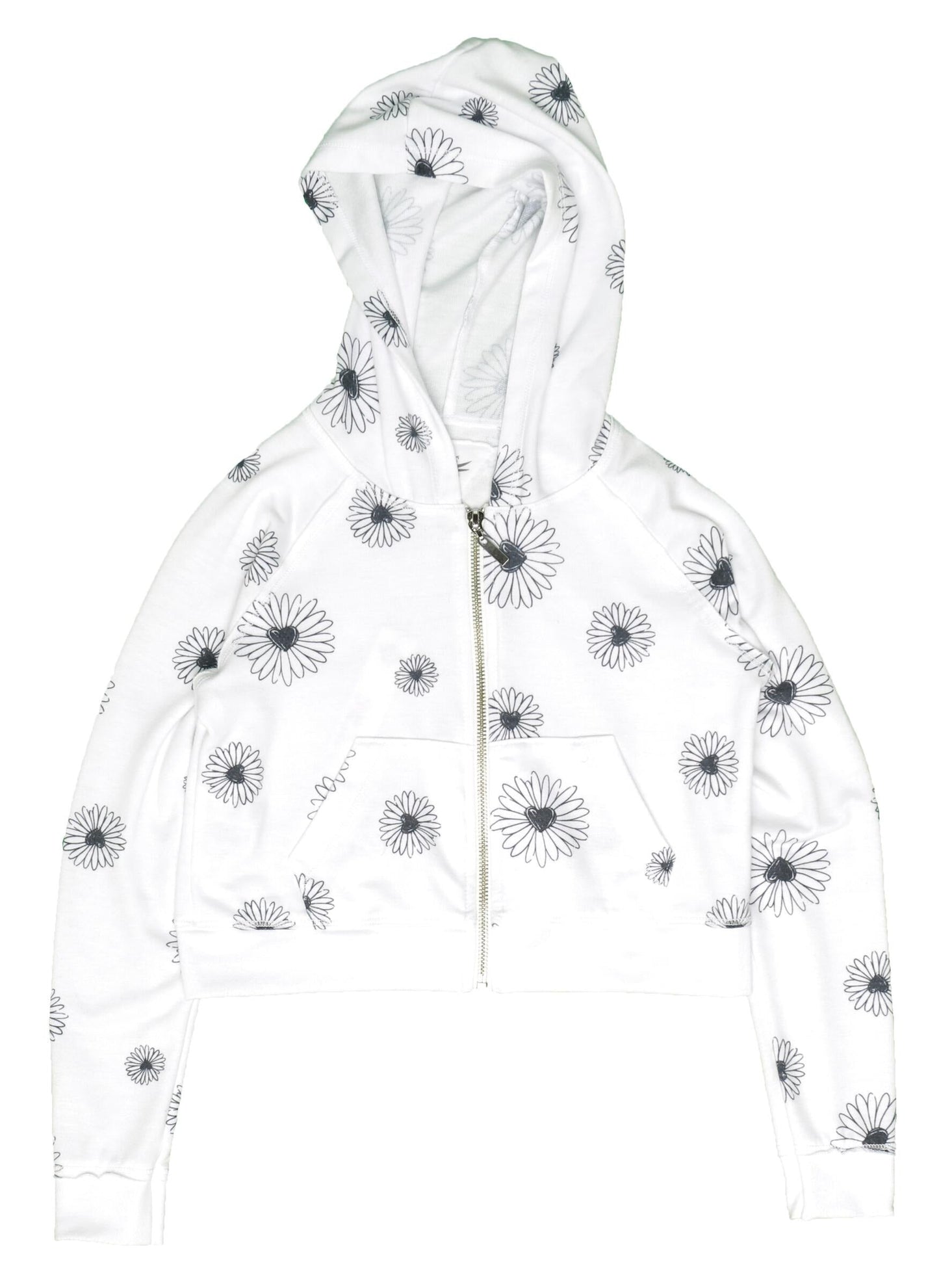 Cropped Hooded Jacket (Daisy Pattern)