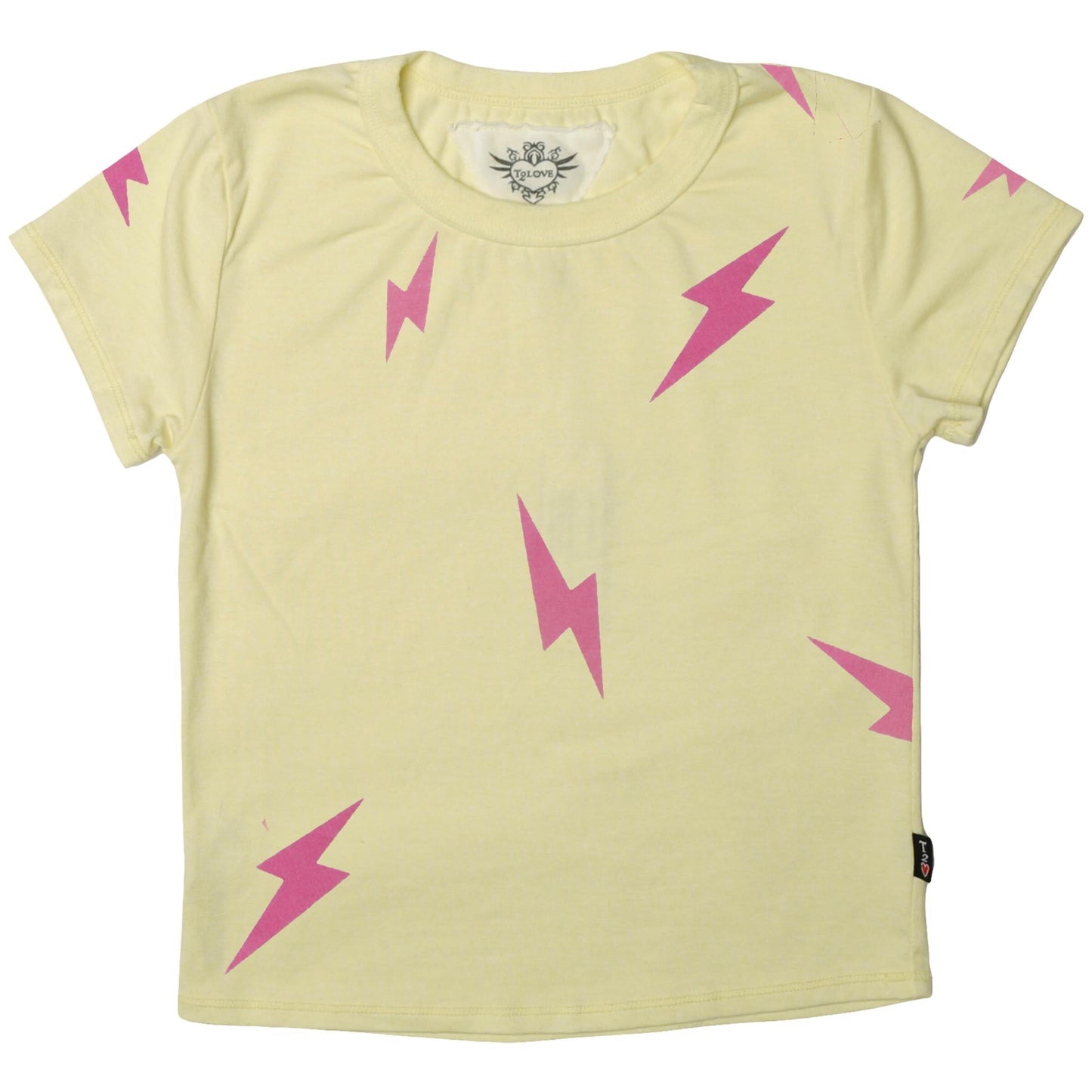 Signature Cap Sleeve Tee (Pink Bolt Pattern)