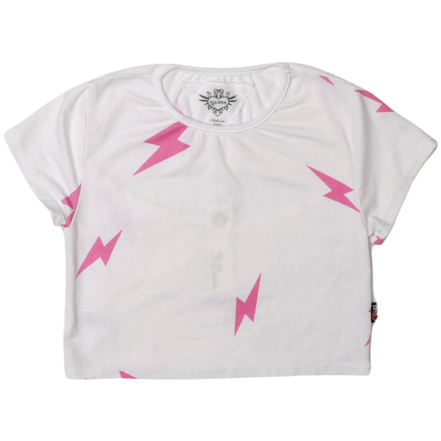 Open-Back Tee (Pink Bolt Pattern)