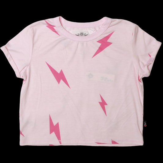 Pink Bolt Rolled-Sleeve Tee