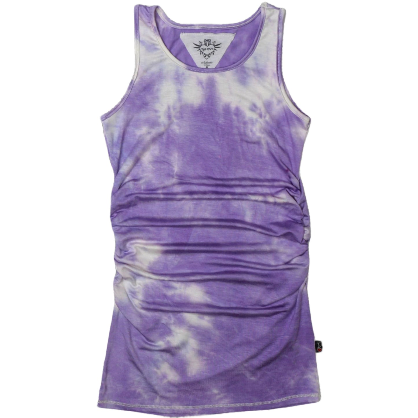 Lavender Tie-Dye Ruched Tank Dress