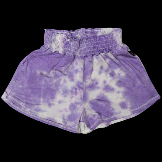 Lavender Tie-Dye Smocked-Top Sport Shorts