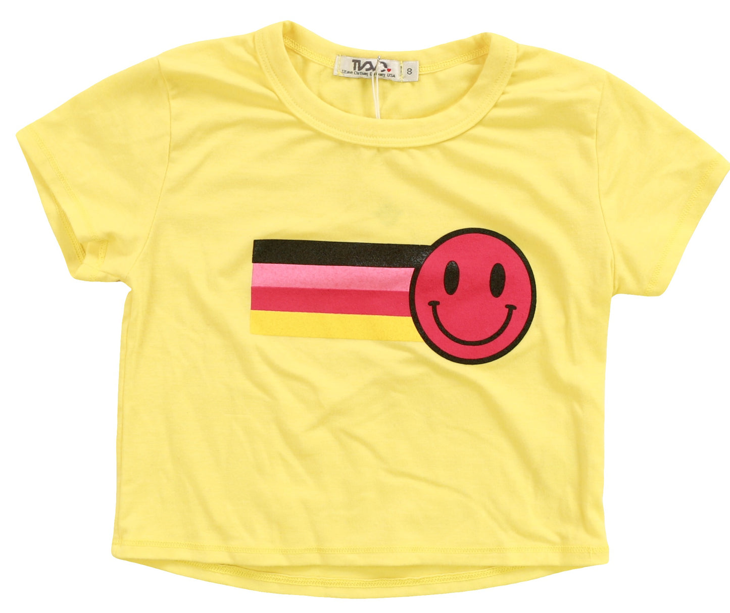 Crop Baby Tee (Retro Stripes Print)