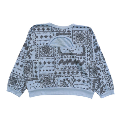 Sweatshirt with Keyhole Back (Bandana Pattern)