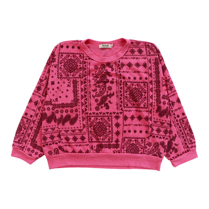 Sweatshirt with Keyhole Back (Bandana Pattern)