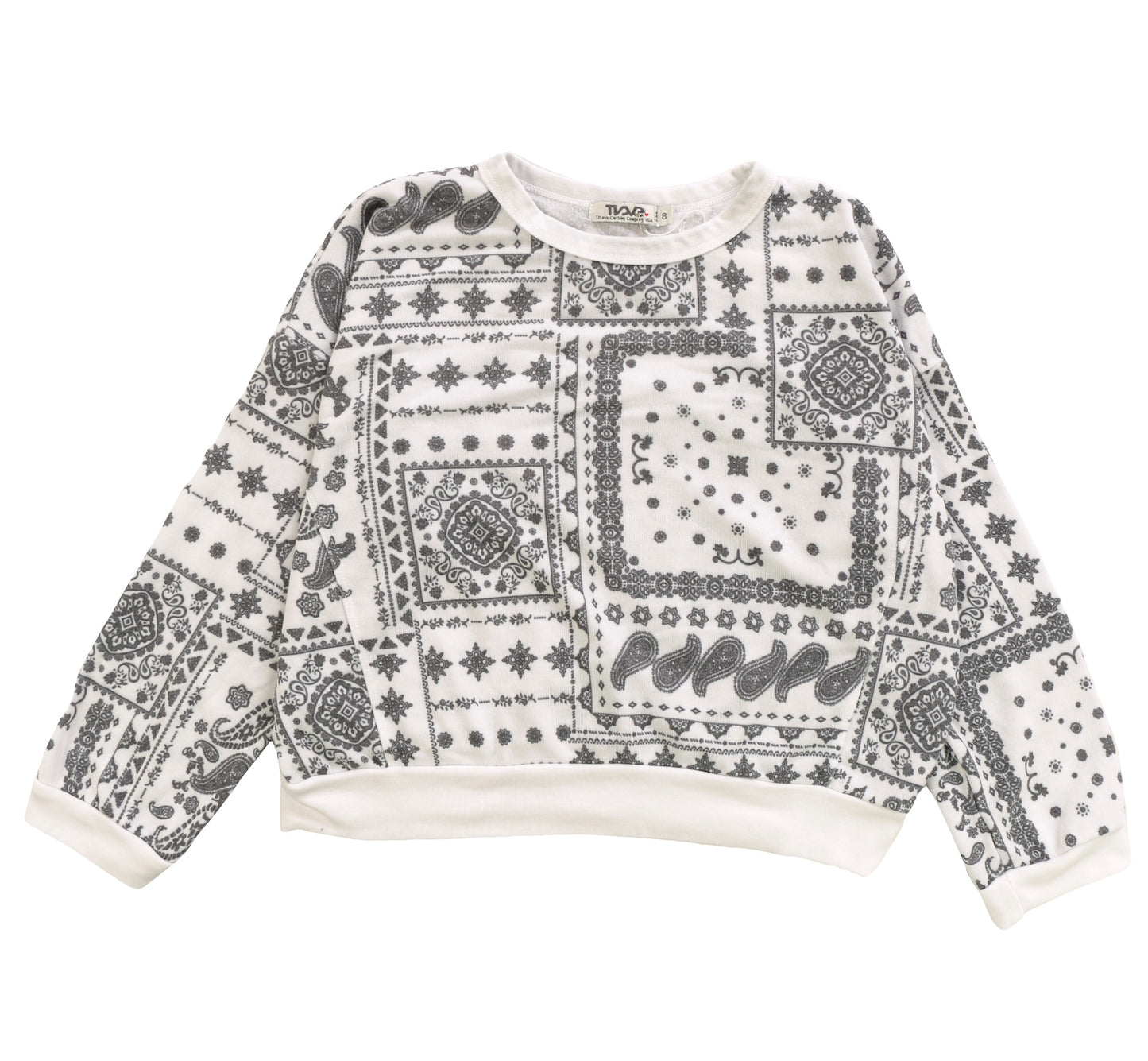 Sweatshirt with Keyhole Back (Bandana Pattern)