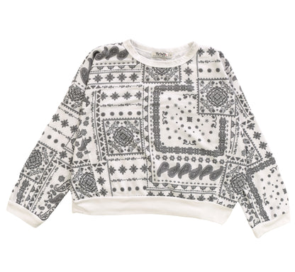 Sweatshirt with Keyhole Back (Bandana Pattern)
